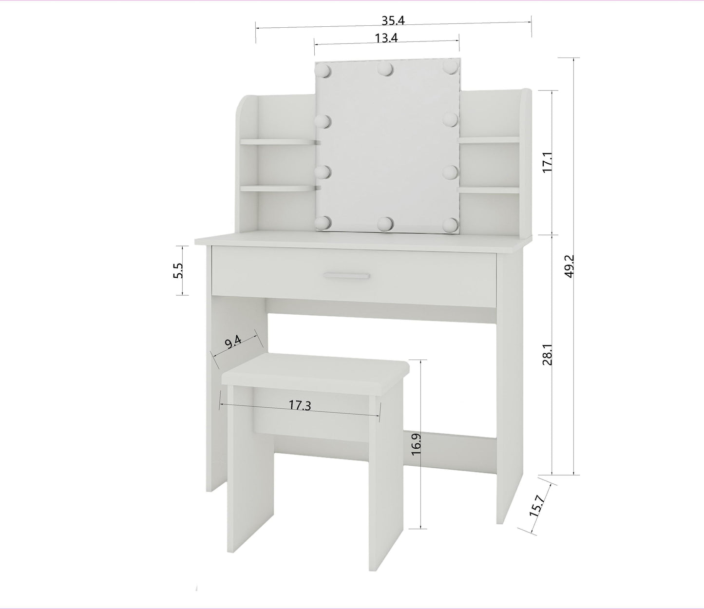 Defran Vanity Desk